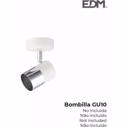 Faretto "moon" 1 elemento white bone+ silver gu-10 edm 220-240v 50hz lampadine non incluse
