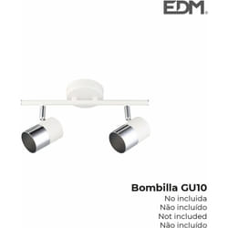 EDM - Riflettore 'luna' 2 elementi white bone+ silver gu-10
