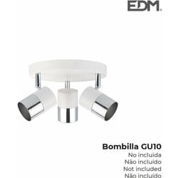 Riflettore 'luna' 3 elementi bianco osso + argento gu-10 EDM
