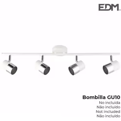 Faretto "moon" 4 elementi white bone+ silver gu-10 edm 220-240v 50hz lampadine non incluse 70x15cm