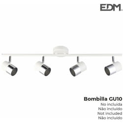 EDM - Riflettore 'luna' 4 elementi bianco osso+ argento gu-10