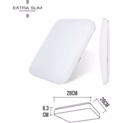 Lampada da soffitto Extra-flat 12W con potenza di illuminazione 60W. Ombrello chiaro: bianco naturale 4000K. Flusso di luce:  ...