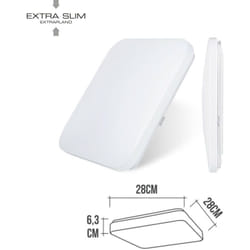EDM - Plafoniera Quadrata Extra Piatta 12W 840lm (60W) - Bianco Naturale 4000K