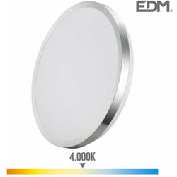 Lampada a parete super led a montaggio superficiale 18w 1820lm 4000k ø33x5,9cm cornice cromata edm
