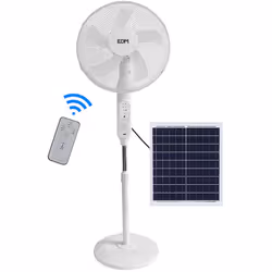 Ventilatore de piedi solare 25w edm. pale de 40cm. 3 velocità. sicurezza grille de. testa oscillante. altezza regolabile. 3 v ...