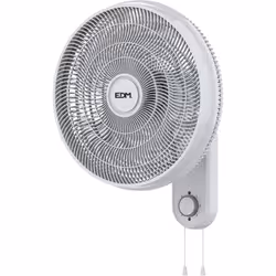 Ventilatore da parete 50w 40cm edm. pale de 40cm. 3 velocità. regolabile e oscillante. griglia di sicurezza de. accensione ma ...