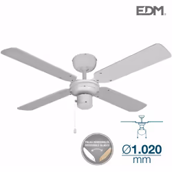 Ventilatore da soffitto modello baltico white potenza: 50w pale: ø102cm (diametro) 3 velocità (interruttore a maniglia) fluss ...