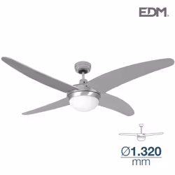 Ventilatore da soffitto modello caspio argento/nickel potenza: 60w pale: ø132cm 3 velocità. con telecomando. flusso d'aria: 7 ...
