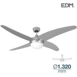 EDM - Ventilatore da soffitto modello caspio argento/nichel potenza: 60w pale: ø132cm con telecomando