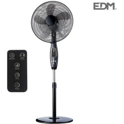 EDM - Ventilatore da pavimento con telecomando nero potenza: 60w pale: ø40cm altezza regolabile 110-130cm