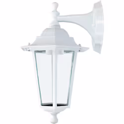 Alluminio e vetro per parete Ip44 e27 colore bianco. Dimensioni: ø19.5x21x32cm (diametro/profondità/altezza) modello zurich. ...