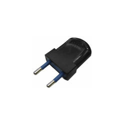 Confezione da 2 unità di spina europea bipolare nera 10A 4mm 250V