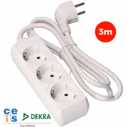 Multi-prise 3 basi schuko 3m 3x1.5mm ed . . . 3500W Consumo di watt : 3500W Indice di protezione IP : IP20 Colore : Bianco Wa ...