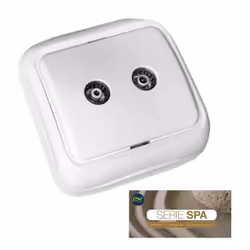 Superficie tv e radio "serie spa" (sac blister) . . . Indice di protezione IP : IP20 Colore : Bianco Certificazione : QUESTO  ...