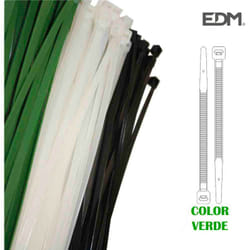 EDM - Fascette fermacavo in plastica verde 150x3,5 mm (sacchetto da 100 unità)