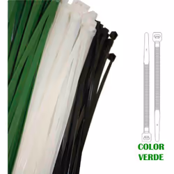 Collari di bloccaggio in plastica verde 200x4,8 mm (100 u.) nylon di alta qualità. . . . PS_brand:EDM Indice di protezione IP ...