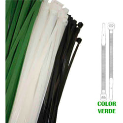 EDM - Fascette fermacavo in plastica verde 200x4,8 mm (sacchetto da 100 unità) nylon di alta qualità