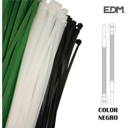 EDM - Fascette stringitubo in plastica nera 300x4,8 mm (confezione da 100 unità)