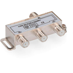 EDM - Separatore tv 1 Input 3 uscite retrattili Cromo - Acciaio inossidabile - 5-2050 MHz