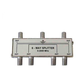 EDM - Separatore tv 1 Input 6 uscite retrattili - Acciaio inossidabile cromato 5-2050 MHz