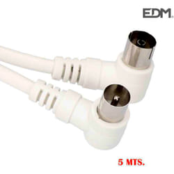 EDM - Cavo prolunga TV-video angolato 9,5mm 5m bianco
