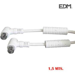 EDM - Cavo prolunga TV-video angolato con filtro 9,5mm 1,5m bianco