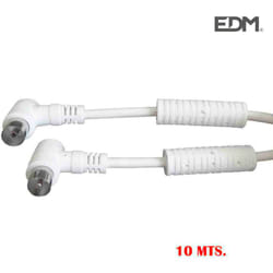 EDM - Cavo prolunga TV-video angolato con filtro 9,5mm 10m bianco