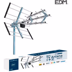 antenna tv uhf edm 470-694 mhz impedenza 75 ohm lunghezza 700mm 21-60ch anti interferenza 15-20db 17 elementi 9-13 dbi