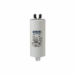 Condensatore di avviamento MKA 7uF 5% 450V Ø3,4x7cm con pin M8 e doppio faston Konek. Capacità: 7uF Tolleranza: 5% Voltaggio  ...