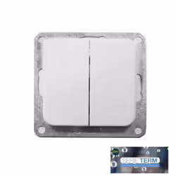 Doppio interruttore "term" edm (sachet blister) . . . Indice di protezione IP : IP20 Colore : Bianco Altezza : 40mm Certifica ...