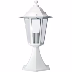 Lanterna da parete in alluminio e vetro white 38xø19,2cm edm mod. zurich e27 max. 60w lampadina non inclusa ip44