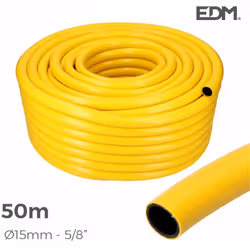 Tubo agricolo colore giallo interno ø15mm esterno ø 20mm (5/8") rotolo 50m 4 strati ecologici. rinforzato, con rete in polies ...
