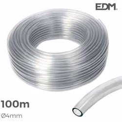 Tubo in vetro trasparente interno ø 4mm esterno ø 6mm rotolo 100m (per il livellamento in edilizia, conduzione di liquidi a b ...