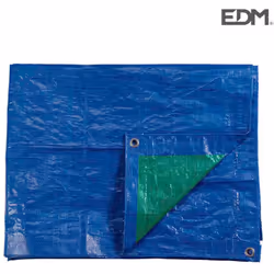Tenda bifacciale 4x6m colore blu/verde. occhielli in metallo. densità 90g/m². materiale: poliestere impermeabile. interno/est ...