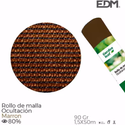 rotolo di rete di occultamento colore marrone 90gr 1,5x50m 80% occultamento. materiale: polipropilene edm