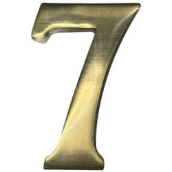 Numero civico 7 in ottone puli fissaggio invisibile 10cm