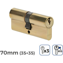 EDM - Cilindro porta 70mm (35+35mm) larghezza camma r15 3 chiavi incluse elettroerosione
