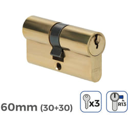 EDM - Cilindro porta 60mm (30+30mm) camma corta r13 5 chiavi di sicurezza incluse