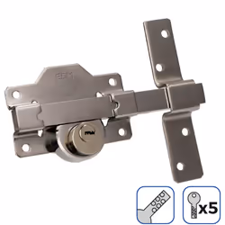 Nickel blocco di sicurezza 5 chiavi di segurite inclusi. . . . Materiale : Niquel Indice di protezione IP : IP20 Certificazio ...