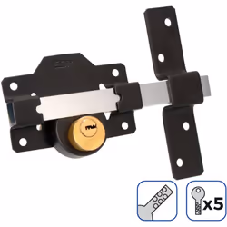 Blocco di sicurezza nero 5 chiavi segurite inclusi. . . . Materiale : Niquel Indice di protezione IP : IP20 Colore : Nero Cer ...