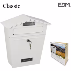 Cassetta postale in acciaio bianco modello classico misure: 295x105x355mm include 2 chiavi e viti per l'installazione.