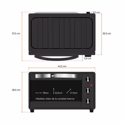 Grunkel HR-23HN fornetto con tostapane 23 L 1600 W Nero