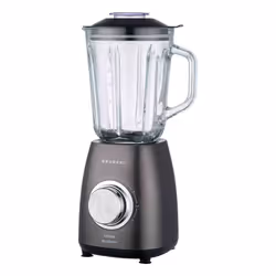 Grunkel BAT-1000MIXMASTER, Frullatore da tavolo, 1,5 L, Funzione PULSE, 1000 W, Nero, Acciaio inox, Trasparente