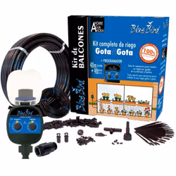 Kit di irrigazione a goccia con timer blue bird 25 m di tubo in polietilene da 16 mm. 15 m di tubo micro da 4 mm. timer per r ...
