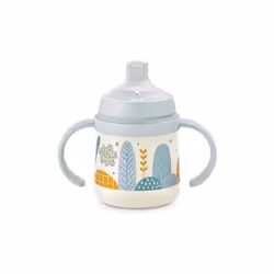 CON BECCUCIO IN SILICONE: tazza didattica per bambini con beccuccio in silicone morbido e morbido; il beccuccio antigoccia fa ...