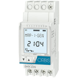 Orbis - data log Interruttore orario digitale 2 moduli din, giornaliero/settimanale, 1 contatto, 230V OB174012