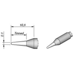 JBC - Tools C245041 Punta di saldatura Forma tonda, dritta Dimensione punta 1.0 mm Contenuto 1 pz.