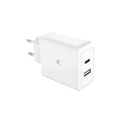 Ksix BXCDC65DGAN Caricabatterie per dispositivi mobili Computer portatile, Smartphone, Tablet Bianco AC Ricarica rapida Interno