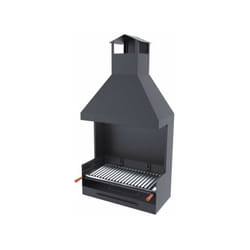 Fm Calefaccion - Barbecue a carbonella e legna Griglia in acciaio inox da 80 cm - Con paravento e cappa