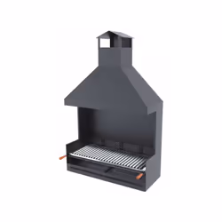 Tempi di consegna: 8/10 giorni lavorativi. Barbecue a libera installazione con cappa in acciaio al carbonio, ha griglia scana ...